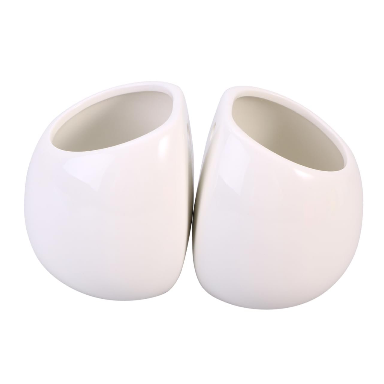 Pots muraux en céramique blanche TOYANDONA (lot de 2) ronds suspendus pour fenêtres et plafonds