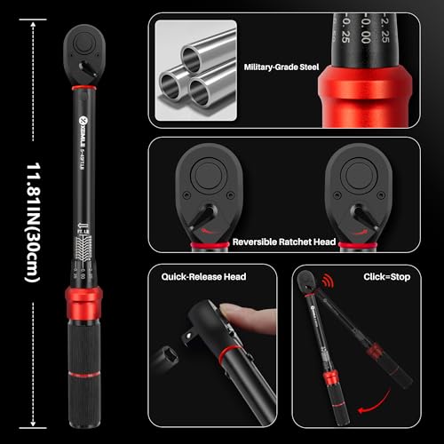 Image of 3 /8-Inch Drive Click Torque Wrench-5-45Ft-Lb for Car Motorcycle DIY