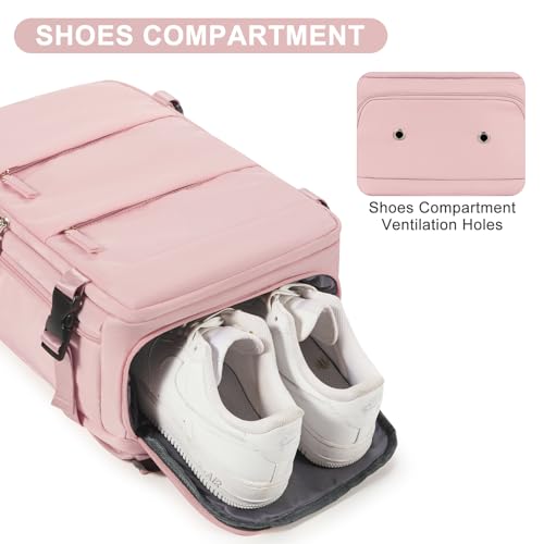 Image of Travel Backpack for Women Airline Approved Carry on Backpack for Airplanes Mochila De Viaje Personal Item Travel Bag Spirit Airlines Personal Item Bag 18x14x8 Backpack for Traveling on Airplane Pink