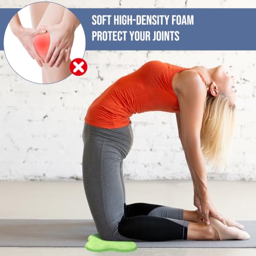 Image of Yoga Knee Pads 2 Pack, Foam Kneeling Cushions - Non-Slip Pilates Knee Pad Cushion & Wrist Support - Portable Workout Knee Pads for Meditation, Kneeling, Balance, Floor, Pilates,Yoga