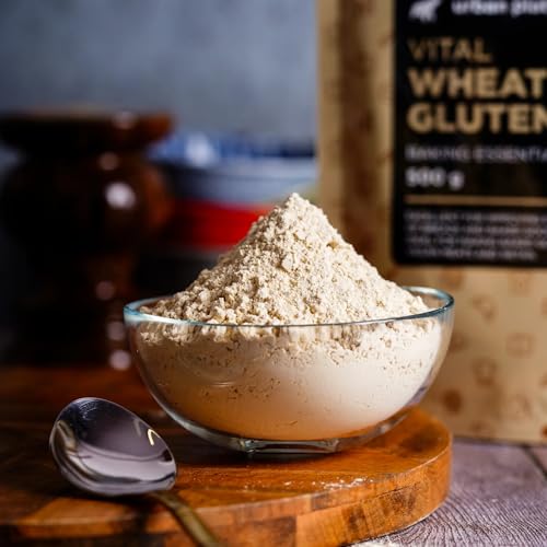 Urban Platter Vital Wheat Gluten | 17.64 Oz (500g) | Natural Plant-Based Protein | Dough Improver for Soft, Chewy & Fluffy Bakes | High-Protein Flour for Seitan, Bread, Pizza & Baking