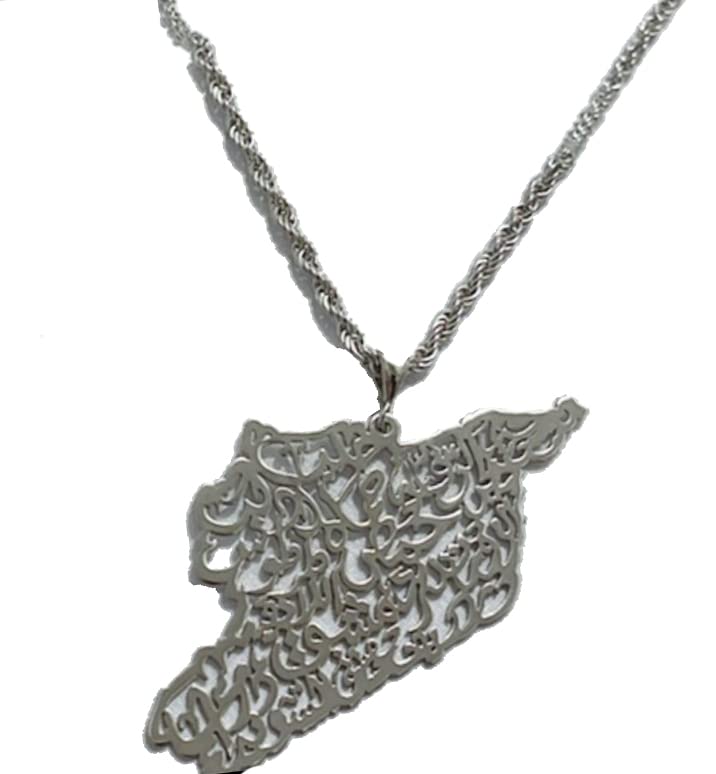GenericSyrian Necklace - Stainless Steel Women Pendant - Syrian Map and engraving design