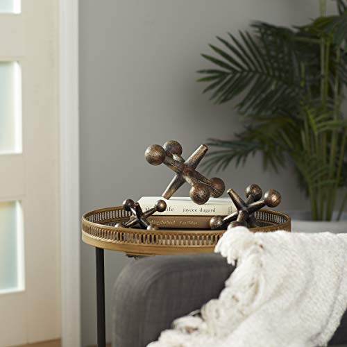 Deco 79 Metal Jack Sculpture, Set Of 3 5", 4", 3"H, Gold #TOP3