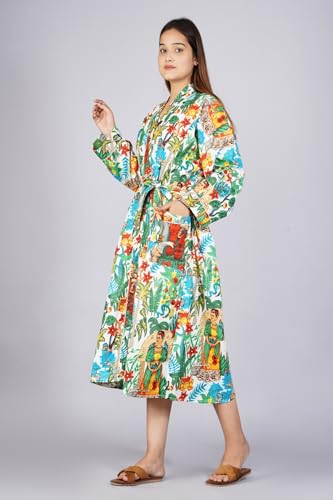 Image of Cotton Women Stylish Printed Kimono, Bath Robe,Night Wear Suit,Swim Wear, Night Dress, Beach Wear