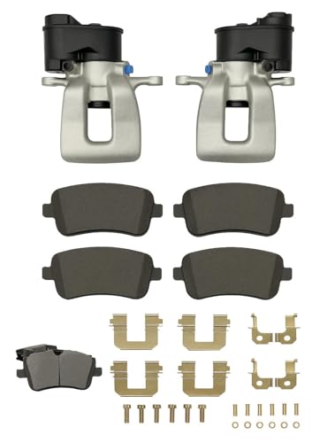 Brake Calipers And Mintex Brake Pads (Electric Brake Caliper) Compatible With VW Golf, Passat, Tiguan (2012-Date) Rear Pair