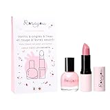 Rosajou - Coffret Duo Ballerine - Rouge à lèvres et vernis à ongles assortis pour enfant - Made in France - Vegan - Cadeau enfant à partir de 3 ans