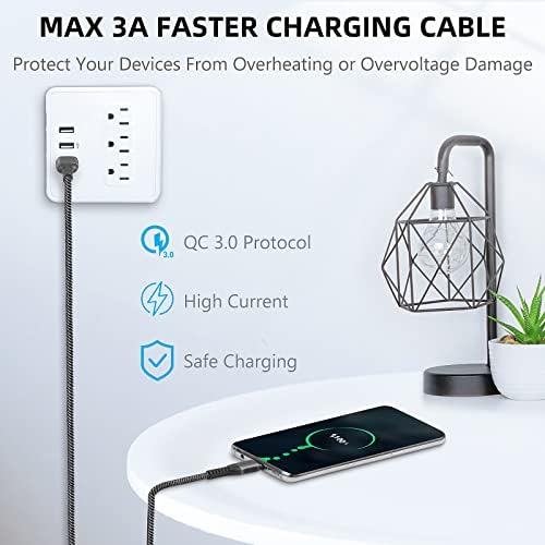 Arsiperd USB C Cable 2M 2-Pack 3A Fast Charging, Nylon Braided USB A to Type C Charger Cord Compatible with Samsung Galaxy S20 S10 S9 S8 Plus S10E, A10e A20 A50 A51 A71 Note 20 10 9 8, Moto, Huawei