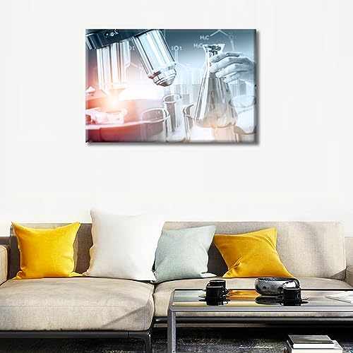 Image of 1 Panels Medical Research Laboratory Microbiology Framed Wall Art Clinical Laboratory Posters & Prints Art Prints for Wall Decor Giclee Print Stretched and Framed Ready to Hang (16 inch Wx24 H)