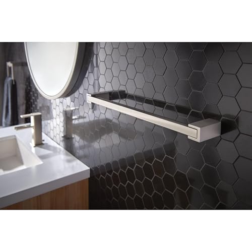 Moen Kyvos Brushed Nickel 18-Inch Single Modern -Towel Bar, BP3718BN by Moen - Used condition - Image 2
