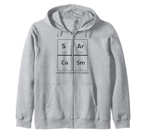 Funny Science Chemistry Humor – Primary Elements of Sarcasm Sudadera con Capucha
