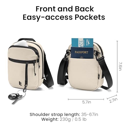 tomtoc Aviator-T37 Travel Crossbody RFID Blocking Bag, Holds 4-6 Passports with Anti-theft Lockable Zippers, Multiple Pockets for Cards & Documents – Organizer for Daily Use by tomtoc - Image 6