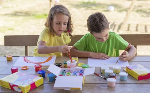 Jovi Plakatfarben Set, Tempera für die Schule, auf Wasserbasis, 12 Farben je 15 ml