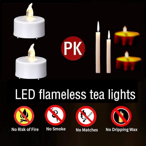 Hanzim T-24 Tea Light Candles With Remote Control,Flickering Flameless Led Candle,Long Lasting 400+Hours,Battery Operated thumb #6