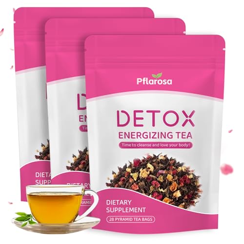 Detox Tee zum Abnehmen 3er Pack – Detox Tea for Weight Loss – 84 Tage Kräutertee für Stoffwechsel & Verdauung – Sanfte Reinigung mit Camellia & Löwenzahn