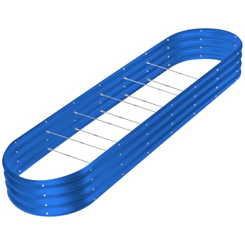 Land Guard 8×2×1ft Galvanized Raised Garden Bed Kit, 108 Gallon