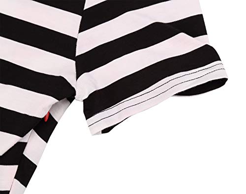 BI.TENCON Women's Striped Pleated Casual A-Line Dresses Knee Length with Pockets4