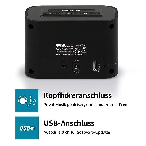 Karcher DAB 2420 DAB+ Radiowecker mit Dual-Alarm und Stereo-Sound