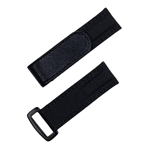 Bracelet de montre cuir nylon 20mm noir compatible Rolex GMT Master