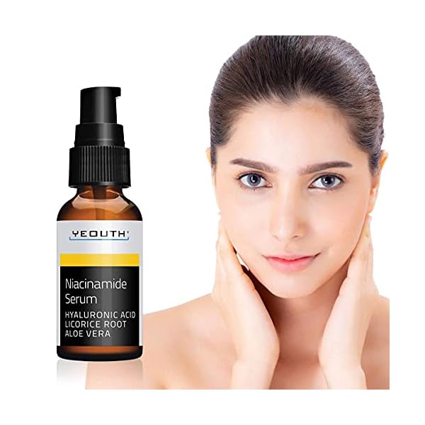 YEOUTH Niacinamide Serum for Face 10% with Hyaluronic Acid & Aloe Vera, Hydrating B3 Face Serum for Women & Men, Brightening Serum, Enhancing Skin Care 1oz