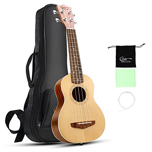 Ukelele Soprano, Hricane Ukelele 21 Pulgadas de Sapele, Veneer Hawaiian Ukulele Con Bolsa de Transporte Estándar y Cuerda de Repuesto, Diferentes tamaños España Ukelele for Todos.
