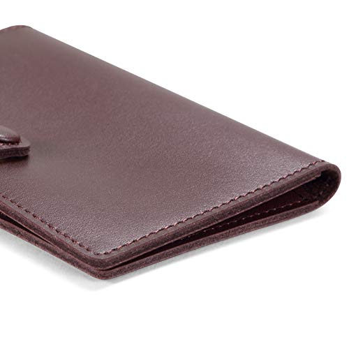 Image of HISCOW Minimalist Thin Bifold Card Holder - Italian Calfskin (Dieter Diez, Coffee)