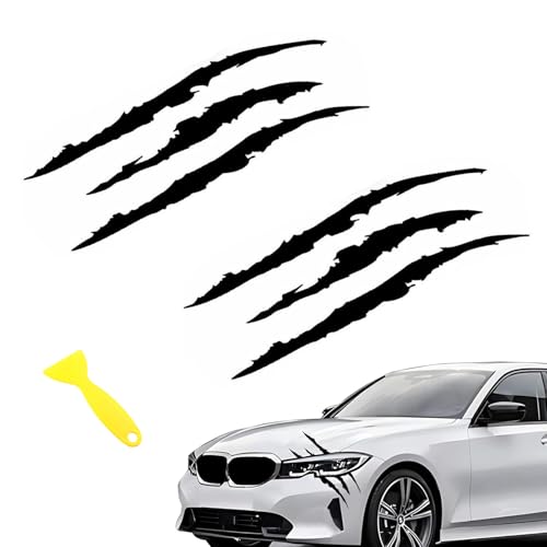 DHWEKU Marcas De Garra CalcomaníAs,2 Uds Etiqueta Engomada Del Coche Scratch De Las Garras Negro Claw Mark Car Decal Pegatinas Para Automoviles Para Coche (Negro)
