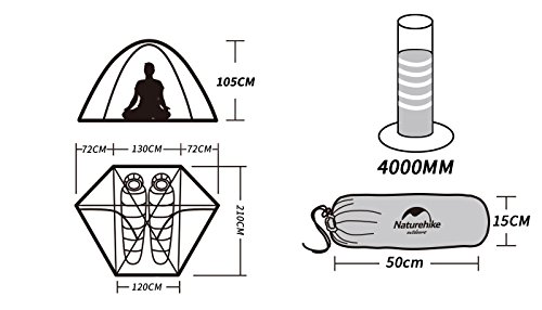 Naturehike Cloud Peak 4 Season Backpacking Tent for 2-3 Person Hiking Camping Outdoor (Forest Green 20D) - Image 4