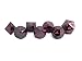 Solid Metal Polished Black 7pc Polyhedral Dice Set with Red Ink- RPG D20 D&D Pathfinder by Hedral