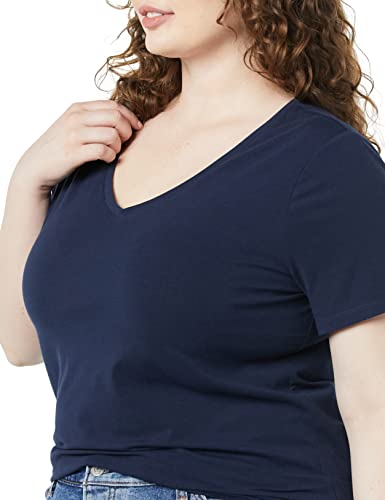 Image of Amazon Essentials Women's Plus Size Short-Sleeve V-Neck T-Shirt