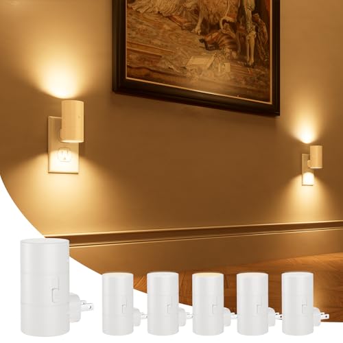 Image of NIORSUN Night Lights Plug into Wall, Dimmable with 3 Color Modes & Auto On /Off Sensor, Ultra-Slim Nightlight for Hallway, Bathroom, Bedroom, Nursery, Kitchen (6 Pack, White)