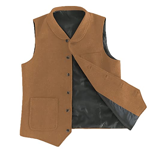 Gilet vintage à chevrons homme orange L | Pour en finir avec les costumes tristes