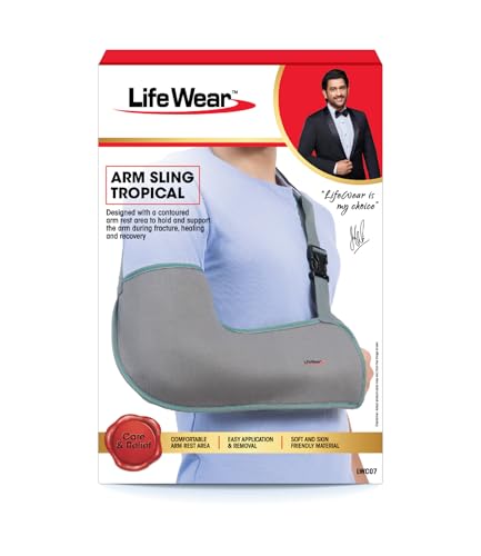 Life Wear Arm Sling Tropical Shoulder Support for Fracture, Immobilizes Arm and Forearm, Cushion Padding, Aid for Soft Tissue Injury and Post-plaster Cast, For Men and Women, Size (M)
