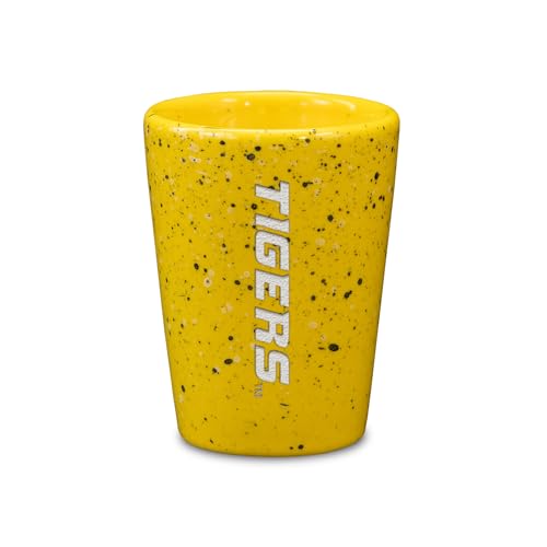 Rico Industries NCAA Missouri Tigers 2oz Ceramic Shot Glass for Fans, Laser Engraved In Team Color Single Shot Glass