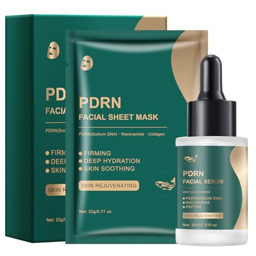 YAFUSIPE Instant Face Lift Serum with 99% Salmon DNA PDRN Peptide Ampoule and Salmon DNA PDRN Collagen Face Mask 10 Sheets 1.01 fl.oz