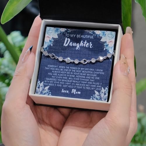 To My Daughter Bracelet From Mom And Dad With Heartfelt Message & Elegant Box, Valentines Gifts For Daughter, Jewelry Gift For Daughter From Mother and Father On Birthday, Graduation4