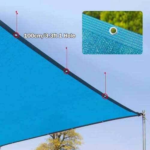 Bache mailles resistente aux UV voile d'ombrage avec oeillets 2x2m - 7