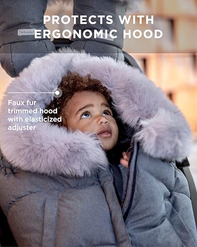Image of 7AM Enfant Stroller Blanket 212 - Adjustable Baby Car Seat Zipped Blanket for Babies Winter, Unisex Multi Purpose Fleece Lined Warm Hooded Toddler Footmuff Water Repellent | (6M - 4T)