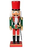 Clever Creations Green Soldier 10 Inch Traditional Wooden Nutcracker, Festive Christmas Décor for Shelves and Tables