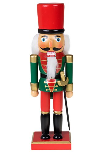 Clever Creations Green Soldier 10 Inch Traditional Wooden Nutcracker, Festive Christmas Décor for Shelves and Tables
