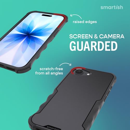 Image of Smartish iPhone 17e /16e Case - Gripzilla Protective Magnetic Case [Rugged + Tough] Heavy Duty Grip Armored Cover w /Drop Tested Protection for Apple iPhone 17e /16e - Black Tie Affair
