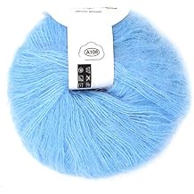 Soft Mohair Knitting Yarn, Popular Soft Mohair Pashm Knit Yarn Angora Long Wool Yarn for Clothes Scarves Sweater Shawl Hats and Craft Projects Light Blue