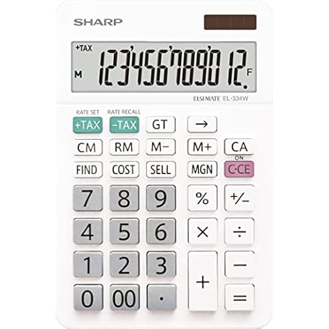 Sharp EL-334W 12 Digit Solar Desktop Calculator Cover