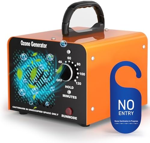 Ozone Generator 30000 mg/h, Tragbares Ozongenerator für Wohnung und Auto, 300㎡ Ozongerät Luftreiniger und mit 120 Min Timer, Ozon O3 Ozonisator, Ozongenerator für Hotels Küche Haus