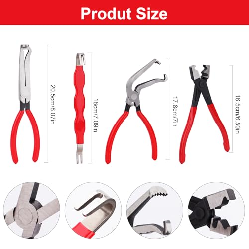 Elelectrical Disconnect Pliers Professional Set Automotive Connector & Fuel Line Clip Remover Tools for Cars,Trucks Repair with Rapid Disconnector (4pack) - Thumbnail 2