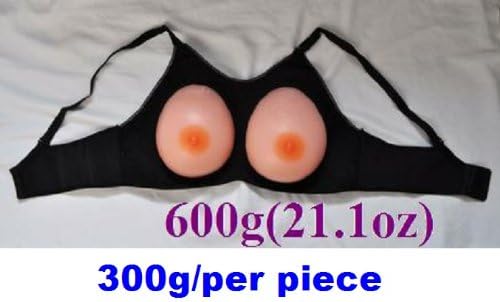 600g Strap on Silicone Breast Form Cross Dresser Mastectomy Cosplay W/an Adjustable Black Holster Size 3/ B-C Minus Cup