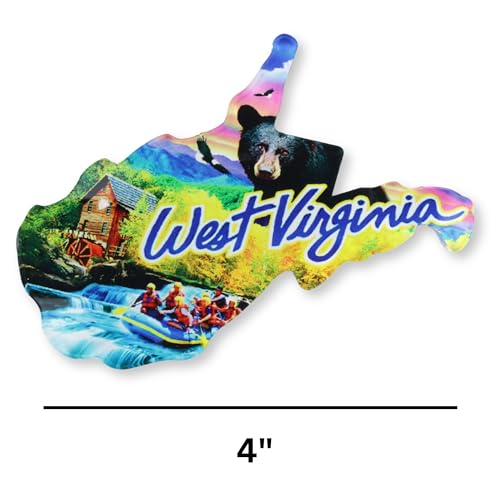 Imán de acrílico West Virginia de 4x3 pulgadas miniatura 4