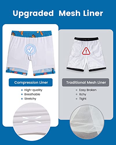 Image of maamgic Mens Swim Trunks with Compression Liner 7 Inch Inseam Mens Bathing Suit Quick Dry Swimming Trunks Swimsuit