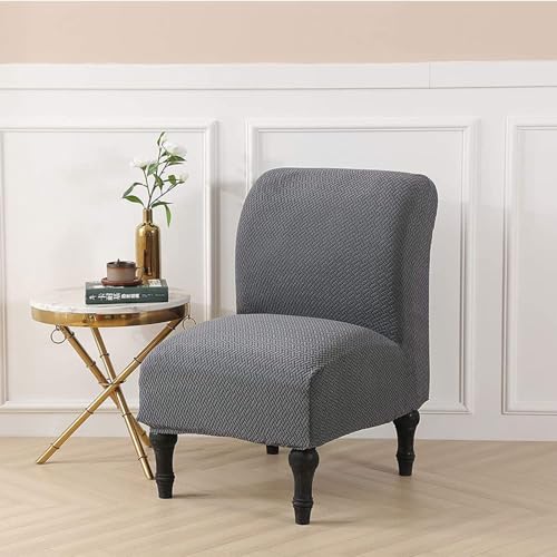Funda de sillón sin brazos elástica verde para renovar sofás desgastados 3