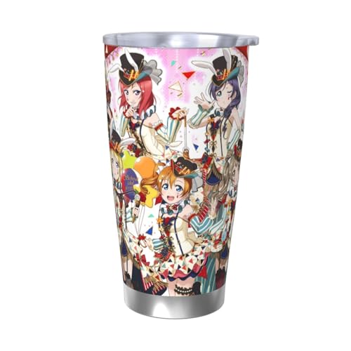 ラブライブ! 水筒 真空断熱ケータイマグ 600ml ステンレスボトル 車用 直飲み 保温 保冷 フタ付きコーヒーカップ アウトドア 車のネイブに最適 スポーツタイプ ステンレスクールボトル 軽量 隔? 水筒 男の子 女の子