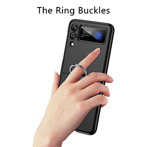 Coque rigide premium pour Galaxy Z Flip 3 protection mate épurée avec anneau - Vert Clair